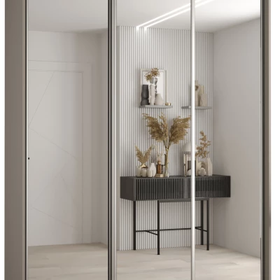 Šatní skříň INDIRA 2 - 170/60 cm, kašmír / stříbrná