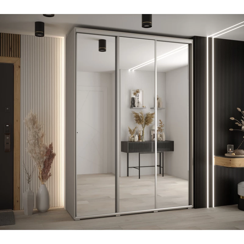 Šatní skříň INDIRA 2 - 170/60 cm, kašmír / stříbrná