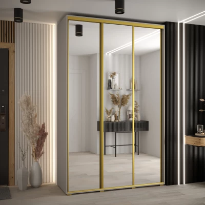 Šatní skříň INDIRA 2 - 160/60 cm, kašmír / zlatá