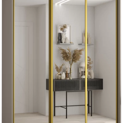 Šatní skříň INDIRA 2 - 160/60 cm, kašmír / zlatá