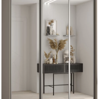 Šatní skříň INDIRA 2 - 150/60 cm, kašmír / stříbrná