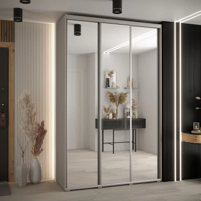 Šatní skříň INDIRA 2 - 150/60 cm, kašmír / stříbrná