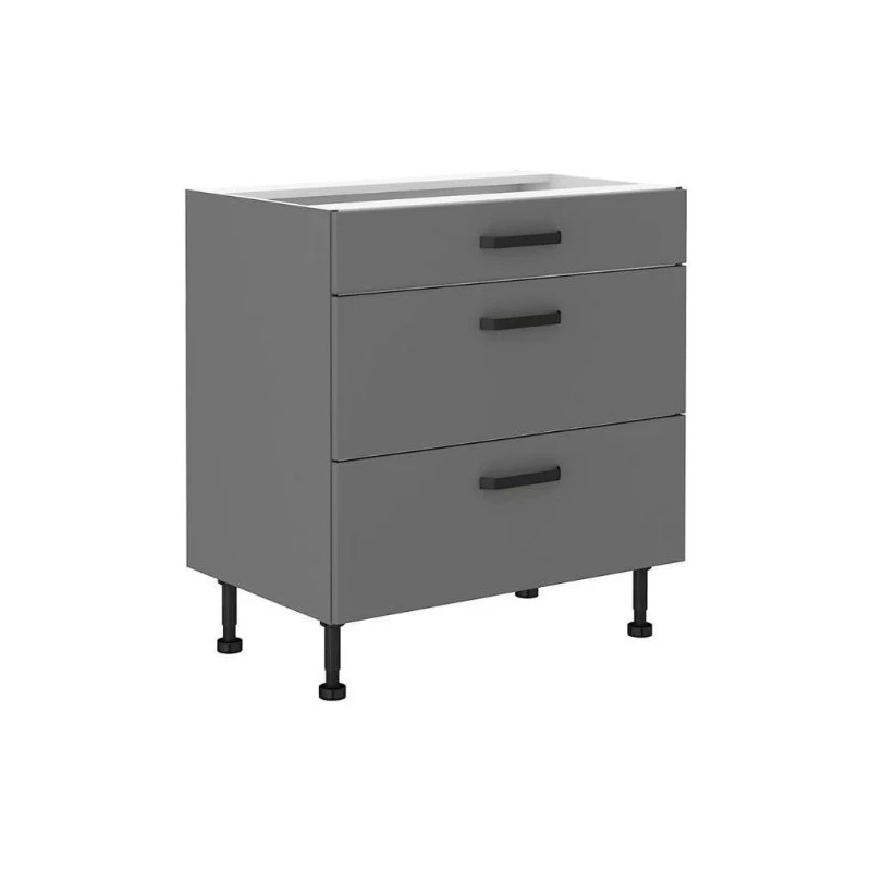 Dolní šuplíková skříňka NELJA - šířka 80 cm, antracit