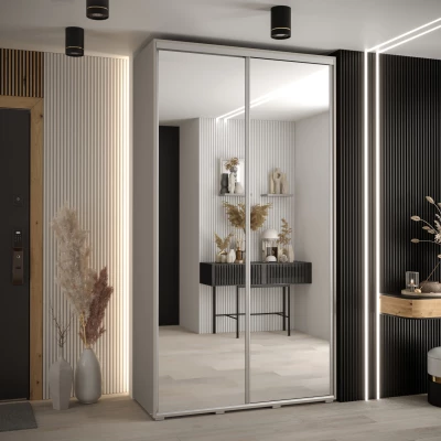 Šatní skříň INDIRA 2 - 140/60 cm, kašmír / stříbrná