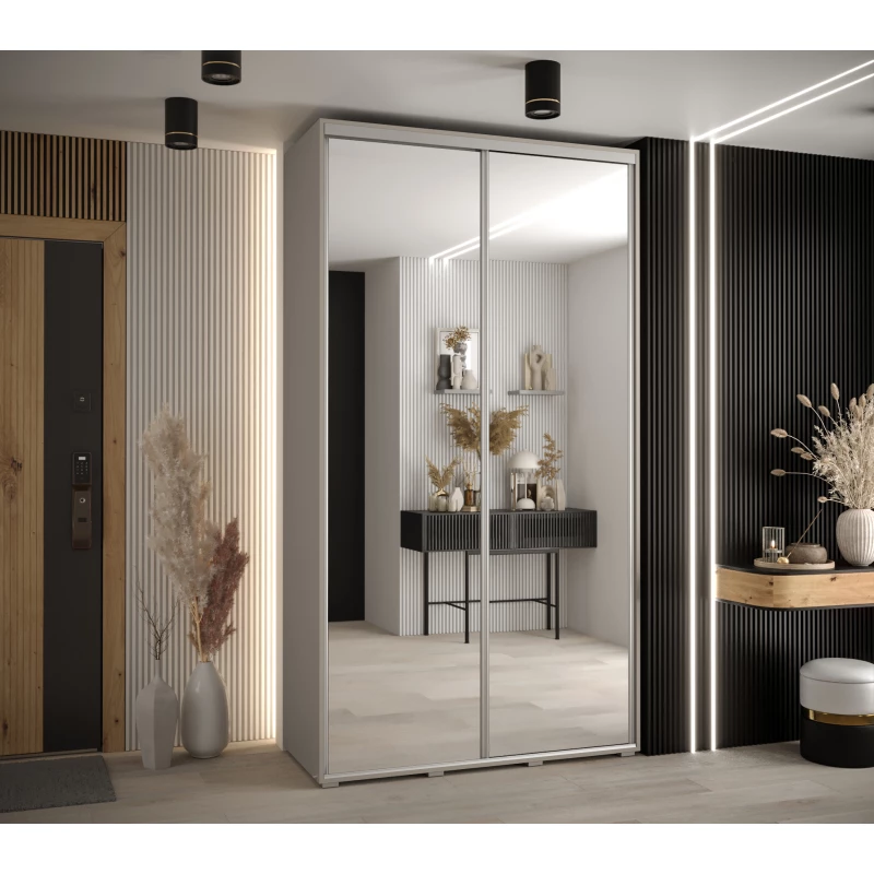 Šatní skříň INDIRA 2 - 140/60 cm, kašmír / stříbrná