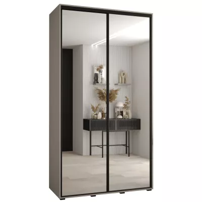 Šatní skříň INDIRA 2 - 130/60 cm, kašmír / černá