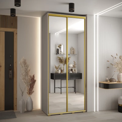 Šatní skříň INDIRA 2 - 110/60 cm, kašmír / zlatá