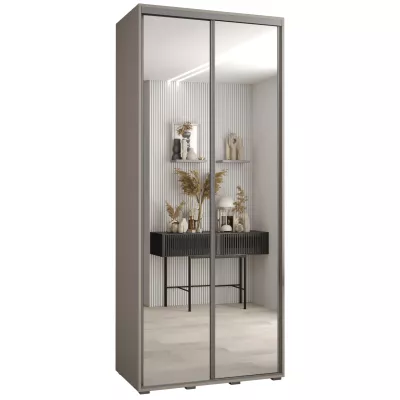 Šatní skříň INDIRA 2 - 110/60 cm, kašmír / stříbrná