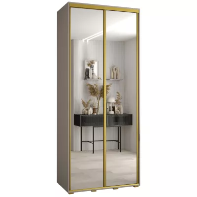 Šatní skříň INDIRA 2 - 100/60 cm, kašmír / zlatá