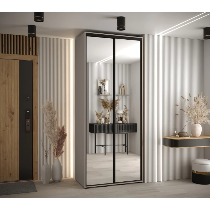 Šatní skříň INDIRA 2 - 100/60 cm, kašmír / černá