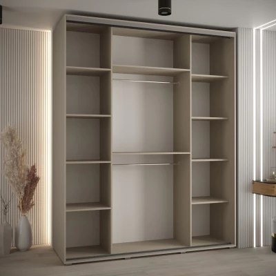 Šatní skříň INDIRA 3 - 180/60 cm, kašmír / zlatá