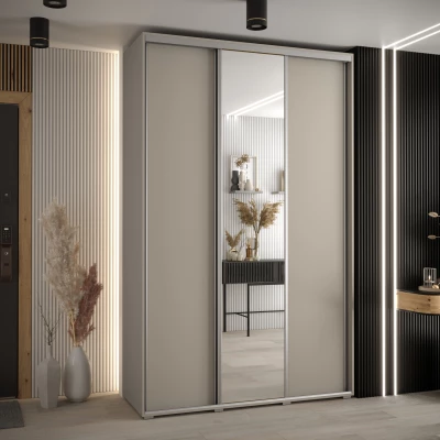 Šatní skříň INDIRA 3 - 160/60 cm, kašmír / stříbrná