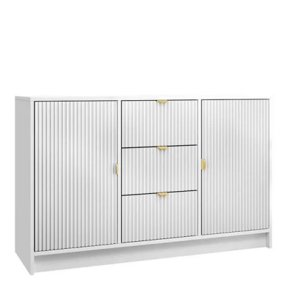 Komoda s dvířky a šuplíky TABORO - bílá velvet