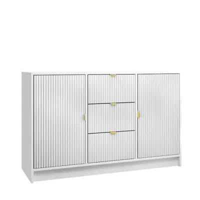 Komoda s dvířky a šuplíky TABORO - bílá velvet