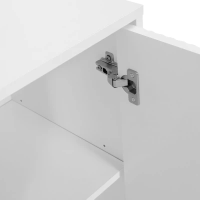 Komoda s dvířky a šuplíky TABORO - bílá velvet