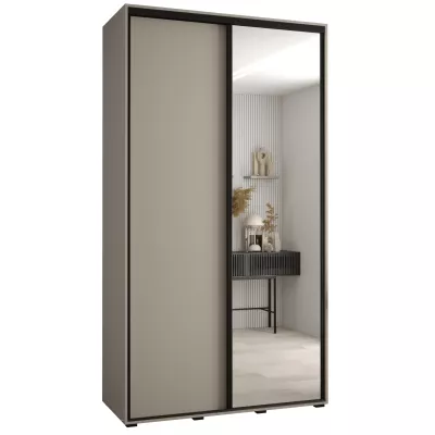 Šatní skříň INDIRA 3 - 140/60 cm, kašmír / černá