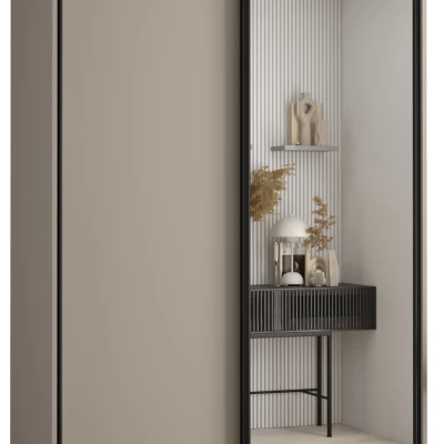Šatní skříň INDIRA 3 - 130/60 cm, kašmír / černá