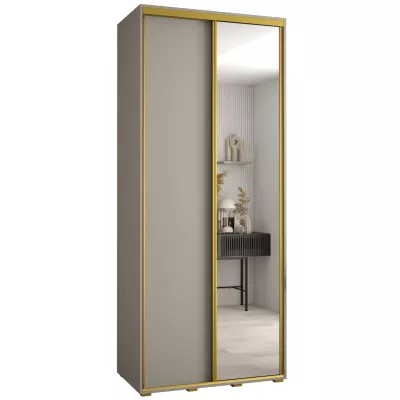 Šatní skříň INDIRA 3 - 110/60 cm, kašmír / zlatá
