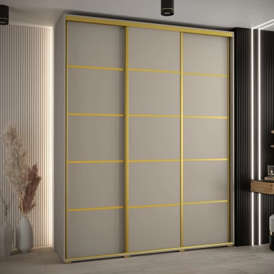 Šatní skříň INDIRA 4 - 190/60 cm, kašmír / zlatá