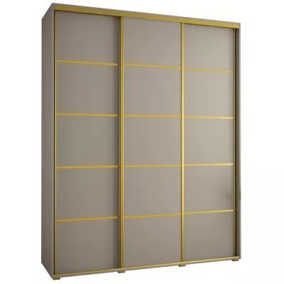 Šatní skříň INDIRA 4 - 190/60 cm, kašmír / zlatá