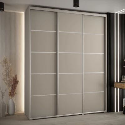 Šatní skříň INDIRA 4 - 190/60 cm, kašmír / stříbrná