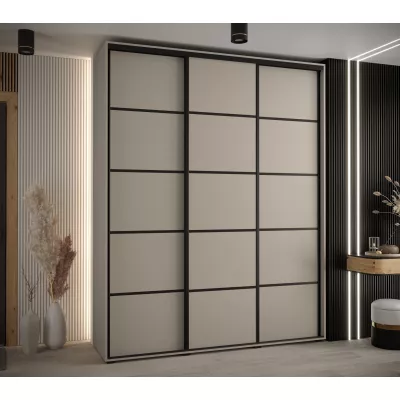 Šatní skříň INDIRA 4 - 190/60 cm, kašmír / černá