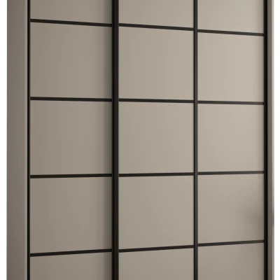 Šatní skříň INDIRA 4 - 180/60 cm, kašmír / černá