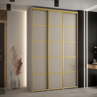 Šatní skříň INDIRA 4 - 150/60 cm, kašmír / zlatá
