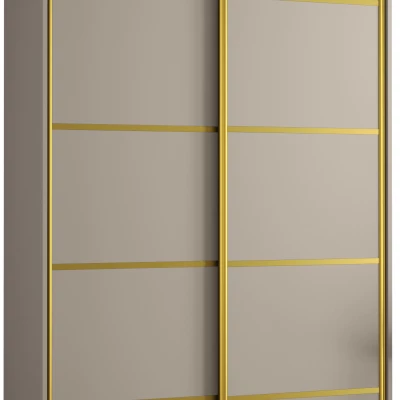 Šatní skříň INDIRA 4 - 140/60 cm, kašmír / zlatá