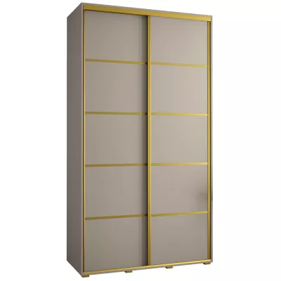 Šatní skříň INDIRA 4 - 130/60 cm, kašmír / zlatá
