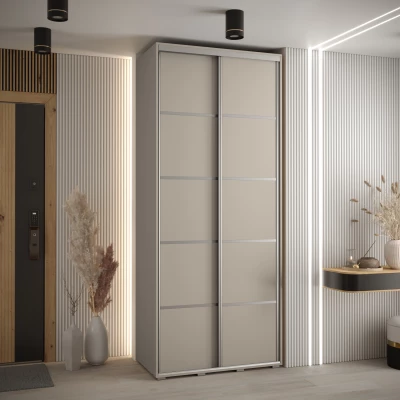 Šatní skříň INDIRA 4 - 100/60 cm, kašmír / stříbrná