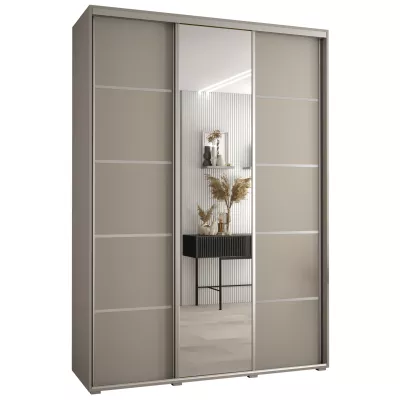 Šatní skříň INDIRA 5 - 180/60 cm, kašmír / stříbrná