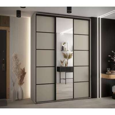 Šatní skříň INDIRA 5 - 180/60 cm, kašmír / černá