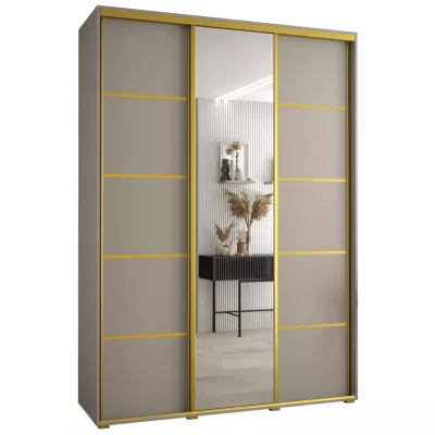 Šatní skříň INDIRA 5 - 170/60 cm, kašmír / zlatá