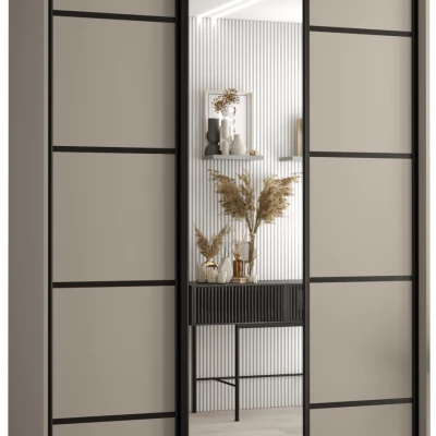 Šatní skříň INDIRA 5 - 160/60 cm, kašmír / černá