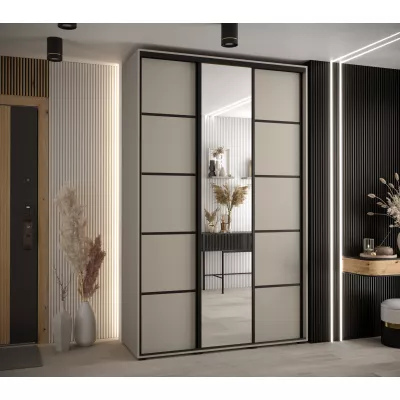 Šatní skříň INDIRA 5 - 150/60 cm, kašmír / černá