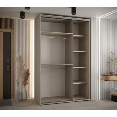 Šatní skříň INDIRA 5 - 150/60 cm, kašmír / černá