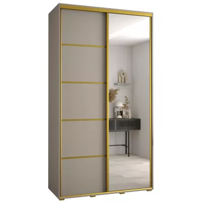 Šatní skříň INDIRA 5 - 130/60 cm, kašmír / zlatá