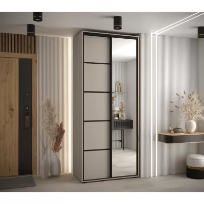 Šatní skříň INDIRA 5 - 120/60 cm, kašmír / černá