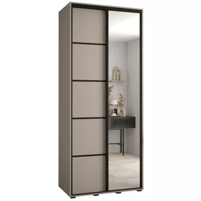 Šatní skříň INDIRA 5 - 120/60 cm, kašmír / černá