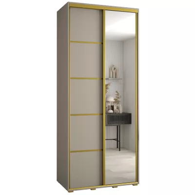 Šatní skříň INDIRA 5 - 110/60 cm, kašmír / zlatá