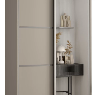 Šatní skříň INDIRA 5 - 100/60 cm, kašmír / stříbrná