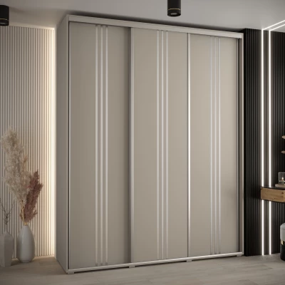 Šatní skříň INDIRA 6 - 200/60 cm, kašmír / stříbrná