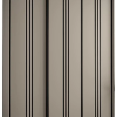 Šatní skříň INDIRA 6 - 200/60 cm, kašmír / černá