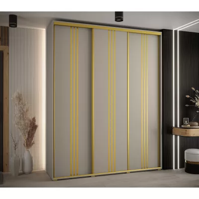 Šatní skříň INDIRA 6 - 190/60 cm, kašmír / zlatá