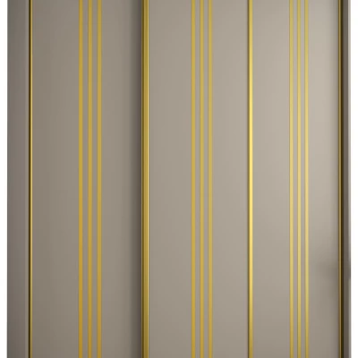 Šatní skříň INDIRA 6 - 190/60 cm, kašmír / zlatá