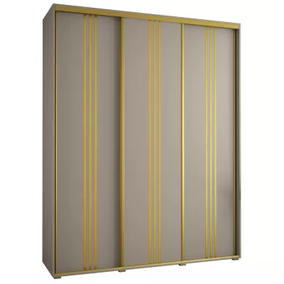 Šatní skříň INDIRA 6 - 190/60 cm, kašmír / zlatá