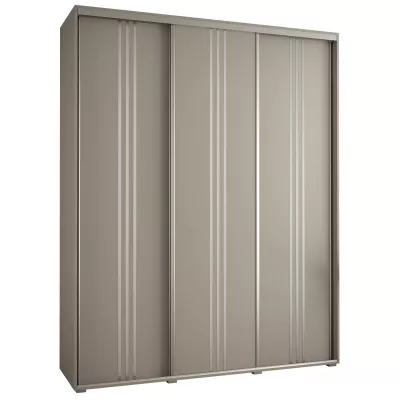 Šatní skříň INDIRA 6 - 190/60 cm, kašmír / stříbrná