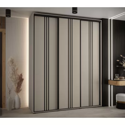 Šatní skříň INDIRA 6 - 190/60 cm, kašmír / černá