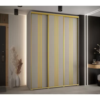 Šatní skříň INDIRA 6 - 180/60 cm, kašmír / zlatá